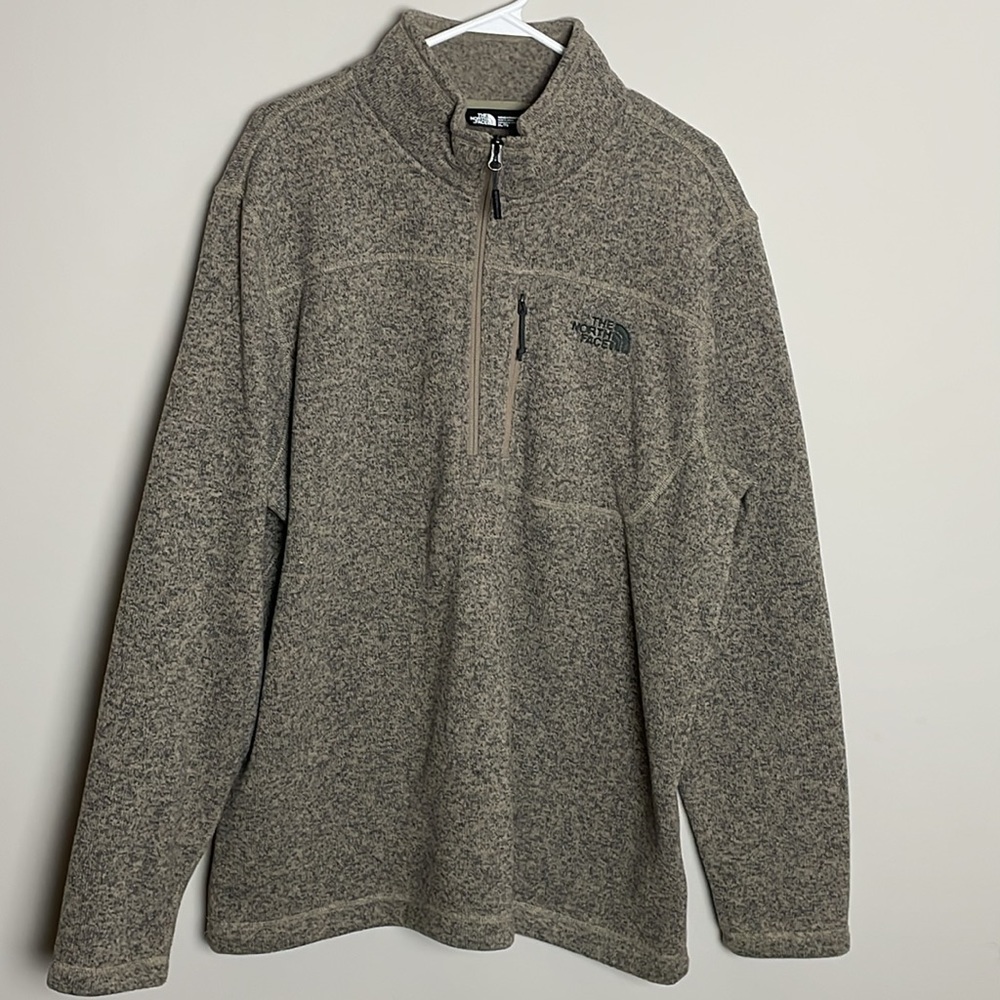 The North Face 1/2 Zip Warm Pullover Marbled Tan-Gray-Green Sweater-coat- XL